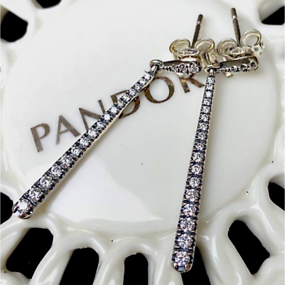 Authentic Pandora Sparkling CZ Shooting Stars Dangle Earrings